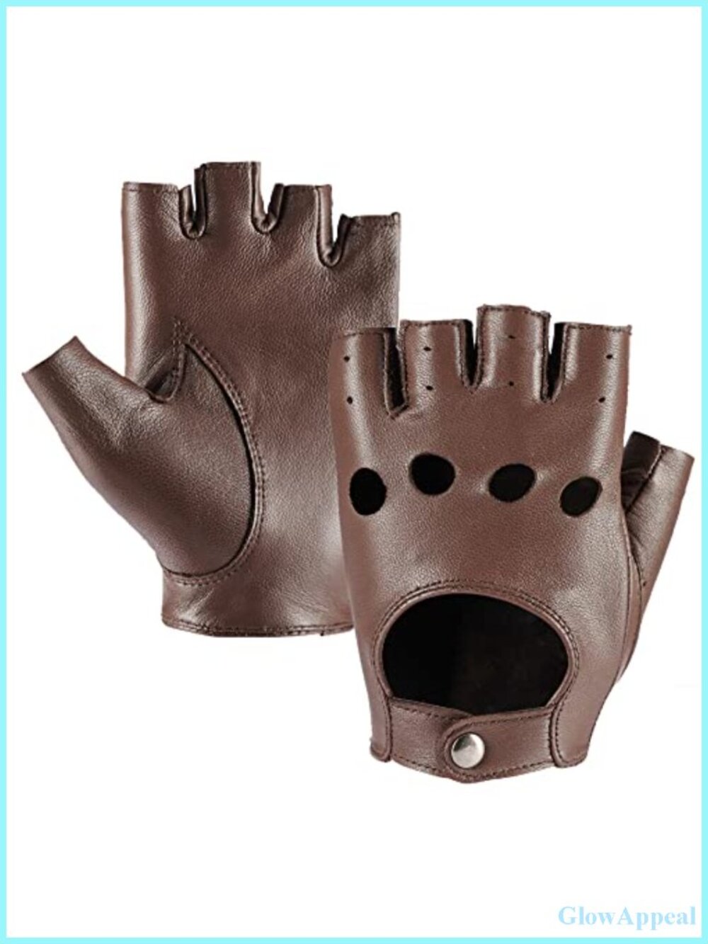 Genuine Sheepskin Leather Fingerless Gloves for Women, Unlined, Driving,